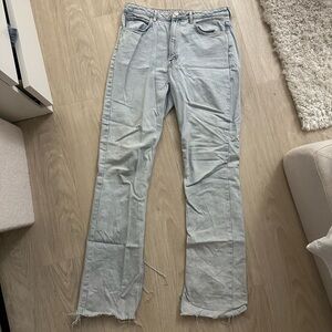 Zara high rise slit flare jeans